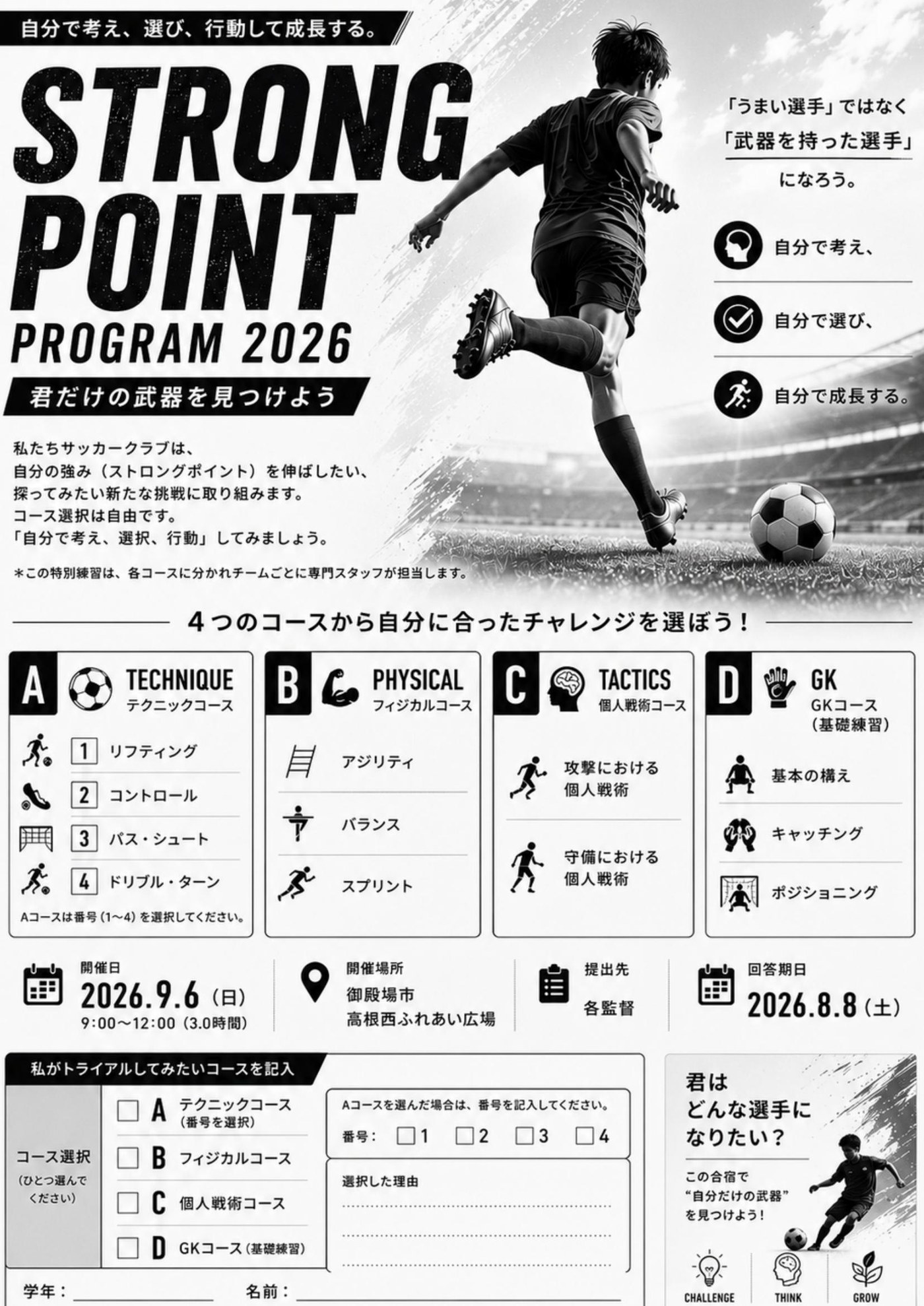 STRONG POINT PROGRAM 2026 ご案内チラシ